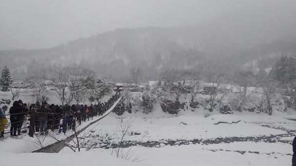 白川郷への入り口(水墨画風) 白川郷への入り口(水墨画風)の写真
