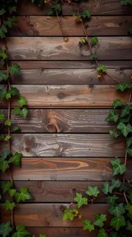 ツタとダークウッド 木目テクスチャ 縦型 ツタとダークウッド 木目テクスチャ 縦型の写真