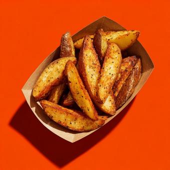 食欲をそそるポテトウェッジ 食欲をそそるポテトウェッジの写真