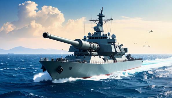 戦艦に搭載されたレールガン 戦艦に搭載されたレールガンの写真