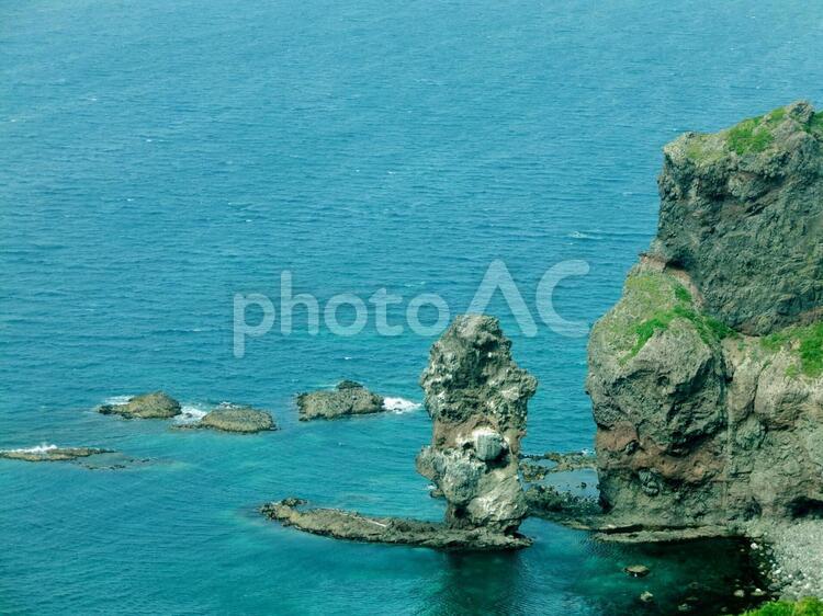 北海道・神威岬の風景 積丹半島,神威岬,夏の写真素材
