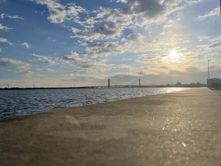 朝焼け1 朝焼け,海,綺麗の写真素材