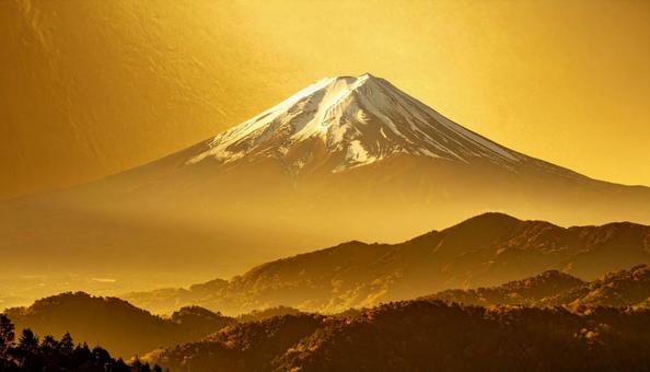 背景が金色の紙の質感のある富士山 背景が金色の紙の質感のある富士山の写真