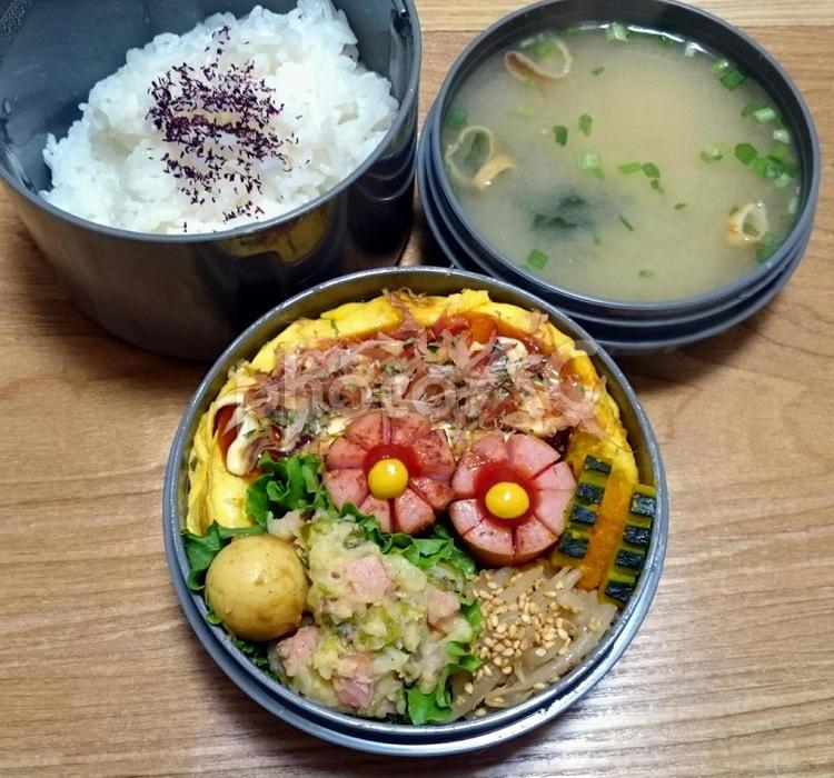 手作り弁当　豚平焼き 手作り,弁当,ランチの写真素材