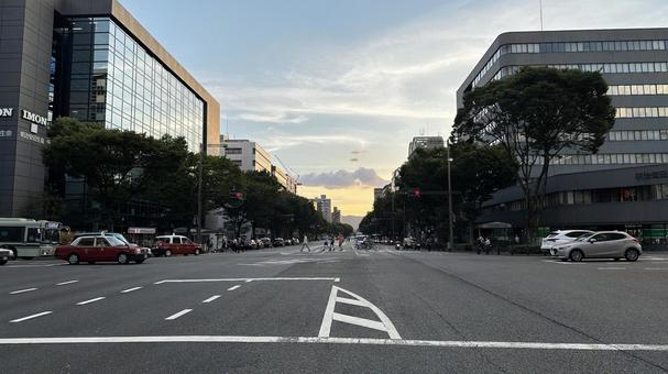 京都 御池通 京都 御池通 道路,道,運転の写真素材