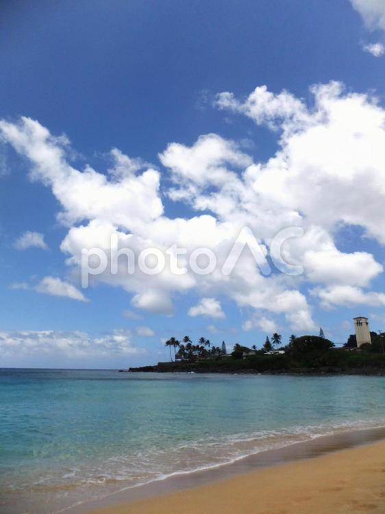 ハワイの海と空　4 空,雲,青の写真素材
