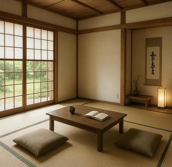 静かな和室のリビングルーム 静かな和室のリビングルームの写真