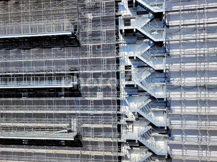 建築中の建造物の外階段 壁紙,模様,テキストスペースの写真素材