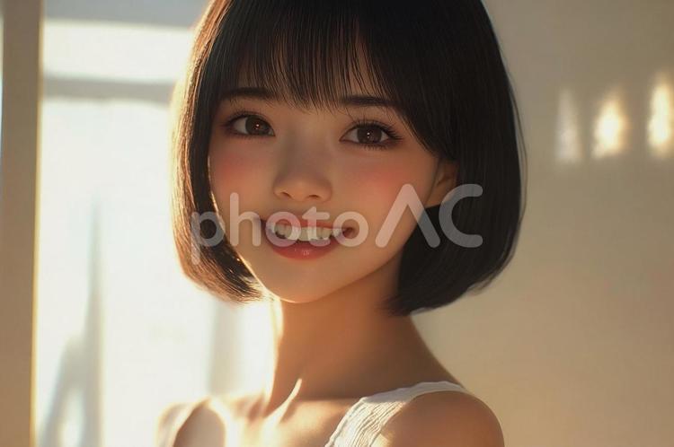 笑顔のカワイイ日本女性 女性,美女,美人の写真素材