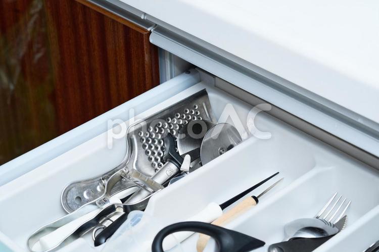 キッチンの引き出しイメージ キッチン,調理器具,調理の写真素材