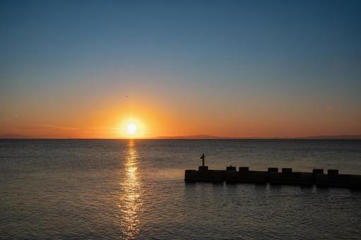 生地海岸の夕日 生地海岸の夕日 風景,景色,海の写真素材