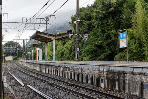 しなの鉄道 しなの鉄道 しなの鉄道,滋野駅,ホームの写真素材