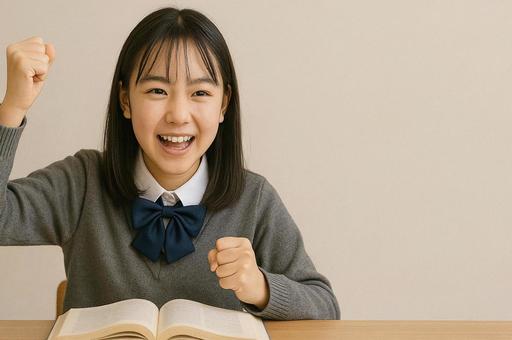 受験勉強を頑張る中学生 受験勉強を頑張る中学生の写真