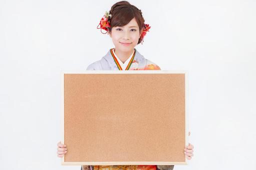 振袖を着た女性 振袖を着た女性 和風,晴れ着,成人の日の写真素材