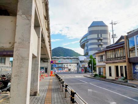 島根・隠岐道後の西郷港のまちなみ 隠岐,西郷港,離島の写真素材