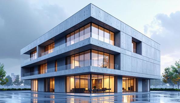 現代的な鉄筋コンクリート造の建物 現代的な鉄筋コンクリート造の建物の写真