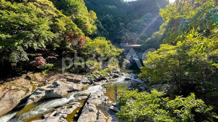 雄淵雌淵公園の奇石渓谷美 雄淵雌淵公園,佐賀市,古湯温泉の写真素材