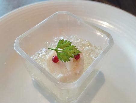 Prosciutto mousse and peach, JPG