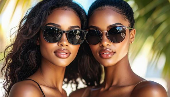 サングラスをした外国人女性のポートレート サングラスをした外国人女性のポートレートの写真
