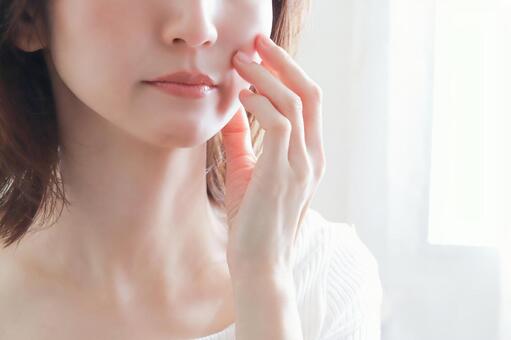 肌の悩み　アンチエイジングイメージ 肌,悩み,アンチエイジングの写真素材