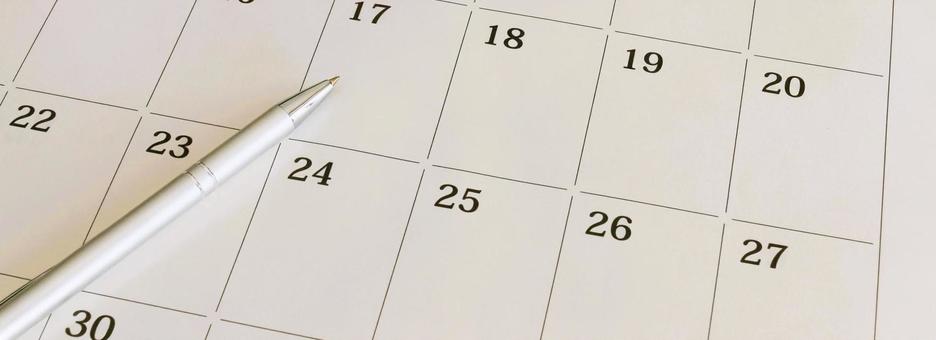 ペンとカレンダー　バナー　スケジュール ビジネス,バナー,カレンダーの写真素材