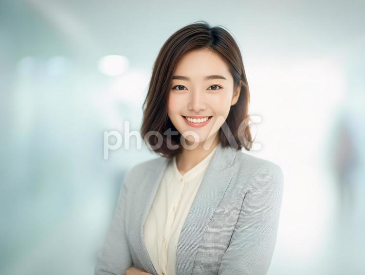 明るい笑顔のポートレート 女性,日本人,アジア人の写真素材