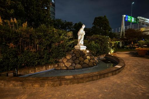 汐留　イタリア公園　夜景 イタリア公園,汐留,夜景の写真素材