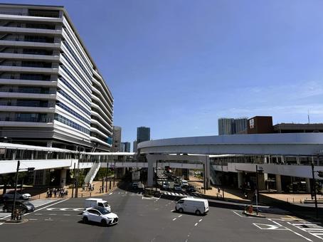 豊洲市場周辺の街並み 東京 2025年春 豊洲市場周辺の街並み 東京 2025年春 豊洲市場,道路,交差点の写真素材