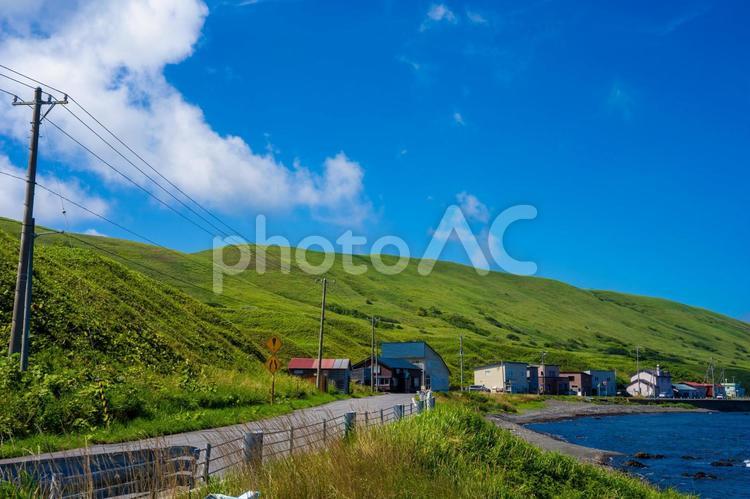 夏の礼文島の海岸線 礼文,最北,絶景の写真素材