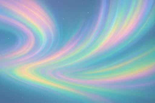 曲線の光が描く幻想的なパステルオーロラ 曲線の光が描く幻想的なパステルオーロラの写真