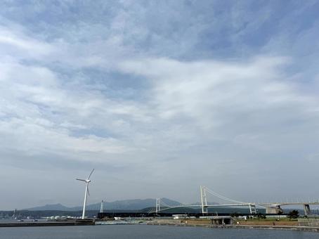 白鳥大橋 吊り橋,白鳥大橋,室蘭港の写真素材