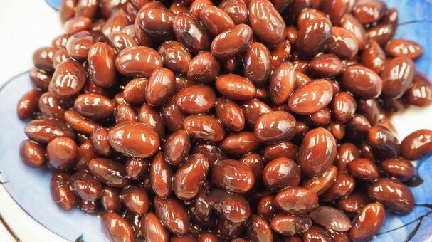 黒豆の甘煮・自家製おせち料理（大皿） おせち料理,黒豆,甘煮の写真素材