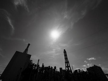 工場 工場,風景,空の写真素材