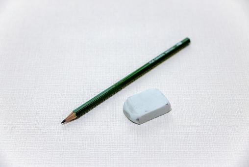 緑色の鉛筆と消しゴム 鉛筆,消しゴム,筆記具の写真素材