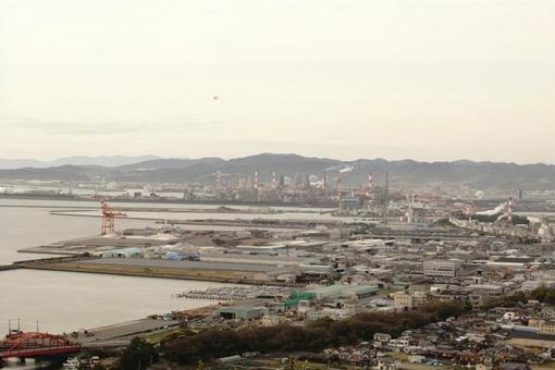 Photo, industrial area, port, overlooking, 