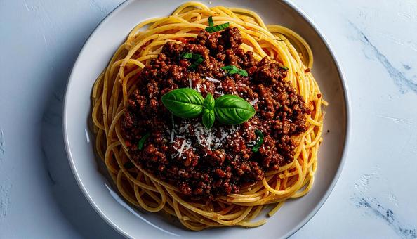 ミートソースパスタの写真