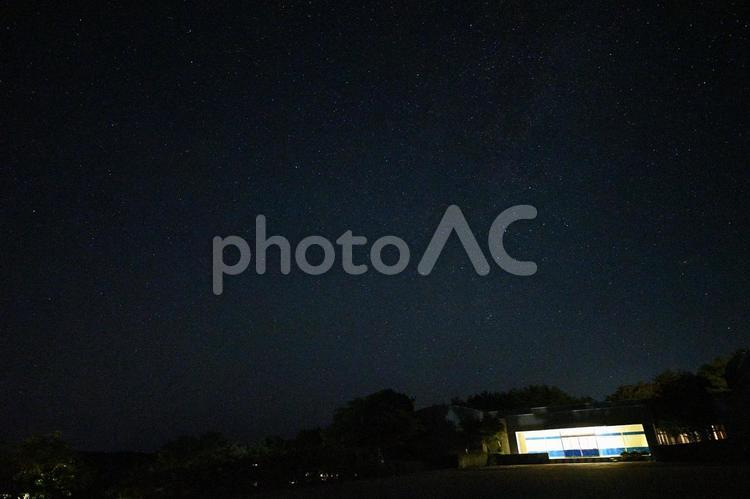 柳田植物公園の星空(2) 夜,美しい,夜景の写真素材
