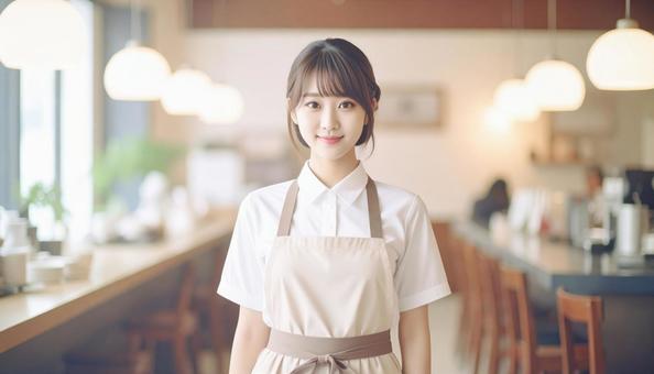 カフェの店員の写真