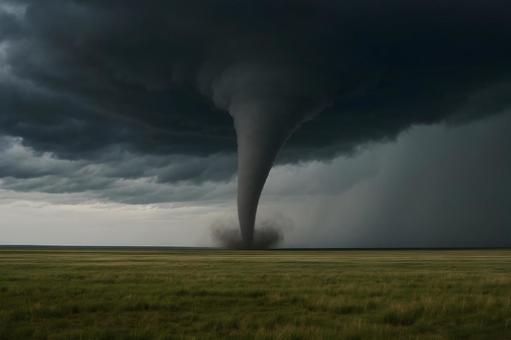草原を襲う竜巻 草原を襲う竜巻の写真