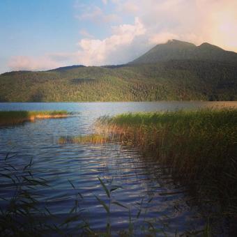 阿寒湖 阿寒湖 北海道,雄大,絶景の写真素材