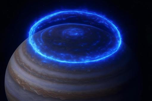 木星オーロラリングの写真