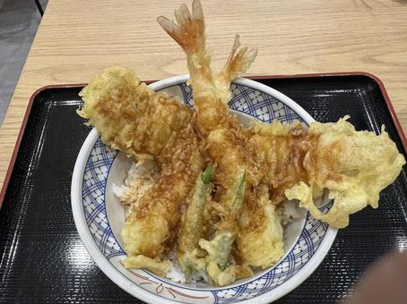 大穴子天丼 大穴子天丼 天丼,穴子,海老の写真素材