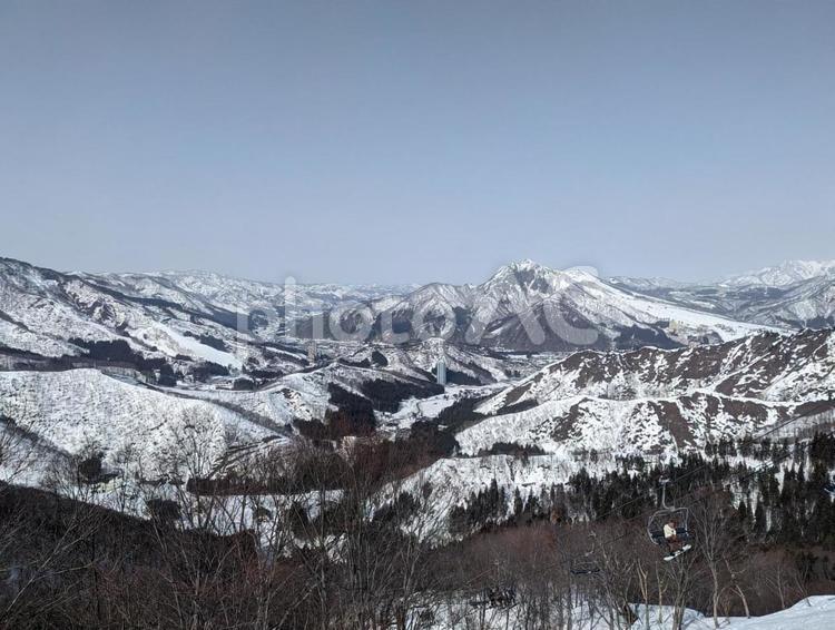 スキー場の雪景色 冬景色,雪景色,冬の写真素材