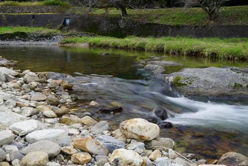 小川の流れ 川,流れ,風景の写真素材