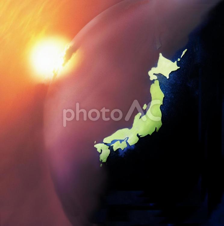 日本地図イメージ1 宇宙,地球,成層圏の写真素材