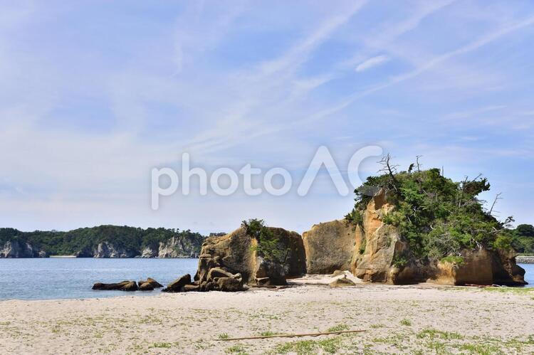 宮城県　奥松島　春　１３ 奥松島,島,岩の写真素材