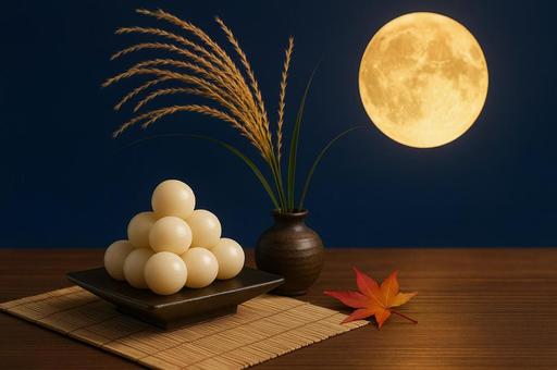 秋のお月見お団子 秋のお月見お団子の写真