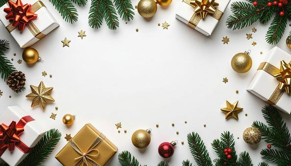 クリスマスイメージのフレーム クリスマスイメージのフレームの写真
