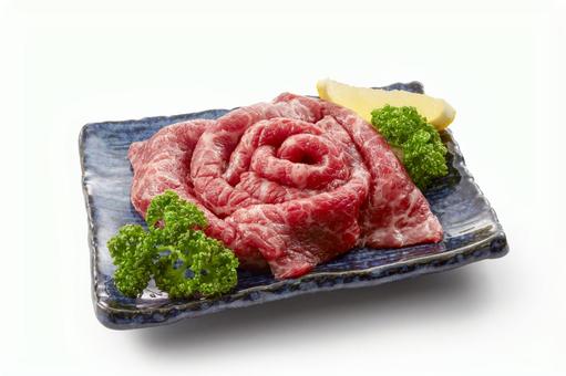 焼き肉用牛肉 皿盛り 焼き肉用牛肉 皿盛り 焼き肉用,牛肉,ロースの写真素材