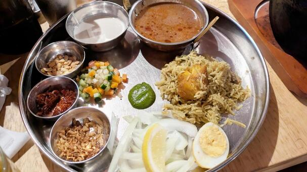 インドの家庭料理ビリヤニ ビリヤニ,インドカレー,インド料理の写真素材